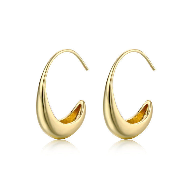 Gold plated hoop earrings. Water Resistant Jewelry. Elegant Jewelry. Timeless Jewelry